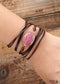 Pulsera Boho, Pulsera de Cuerda, Cuarzo Rosa